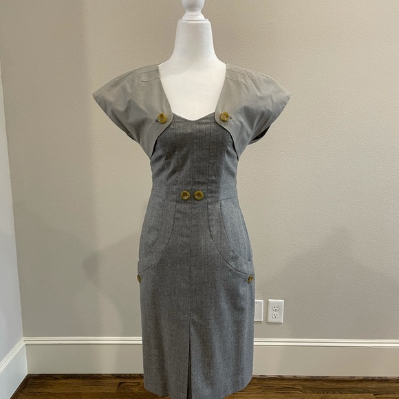 Anthropologie Dresses & Skirts - Anthropologie gray dress with removable bolero